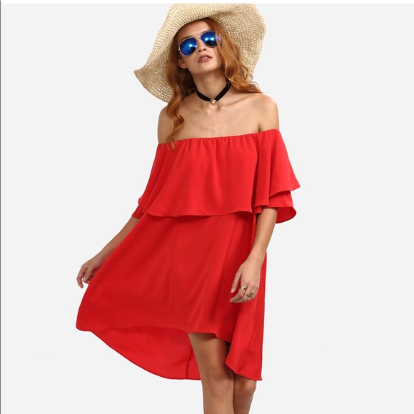 shein Dresses & Skirts - Never Worn - Off the Shoulder High Low Dress